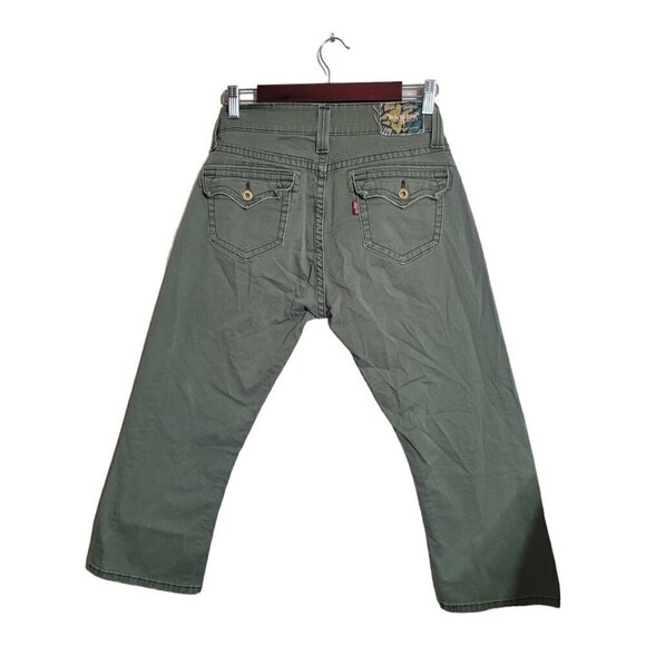 Levis Jeans Women’s Size 8 Green 542 Low Flare Safari Military Rodeo Hip Hop - Picture 2 of 12